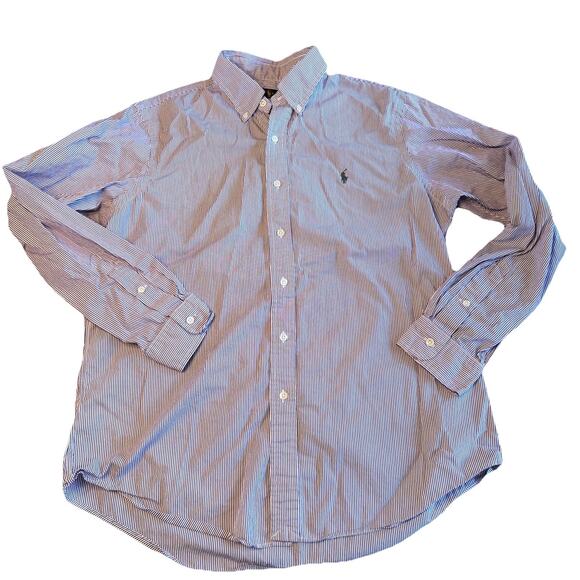 Lauren Ralph Lauren Other - Ralph Lauren Purple and White Striped Button-Down Shirt Size L